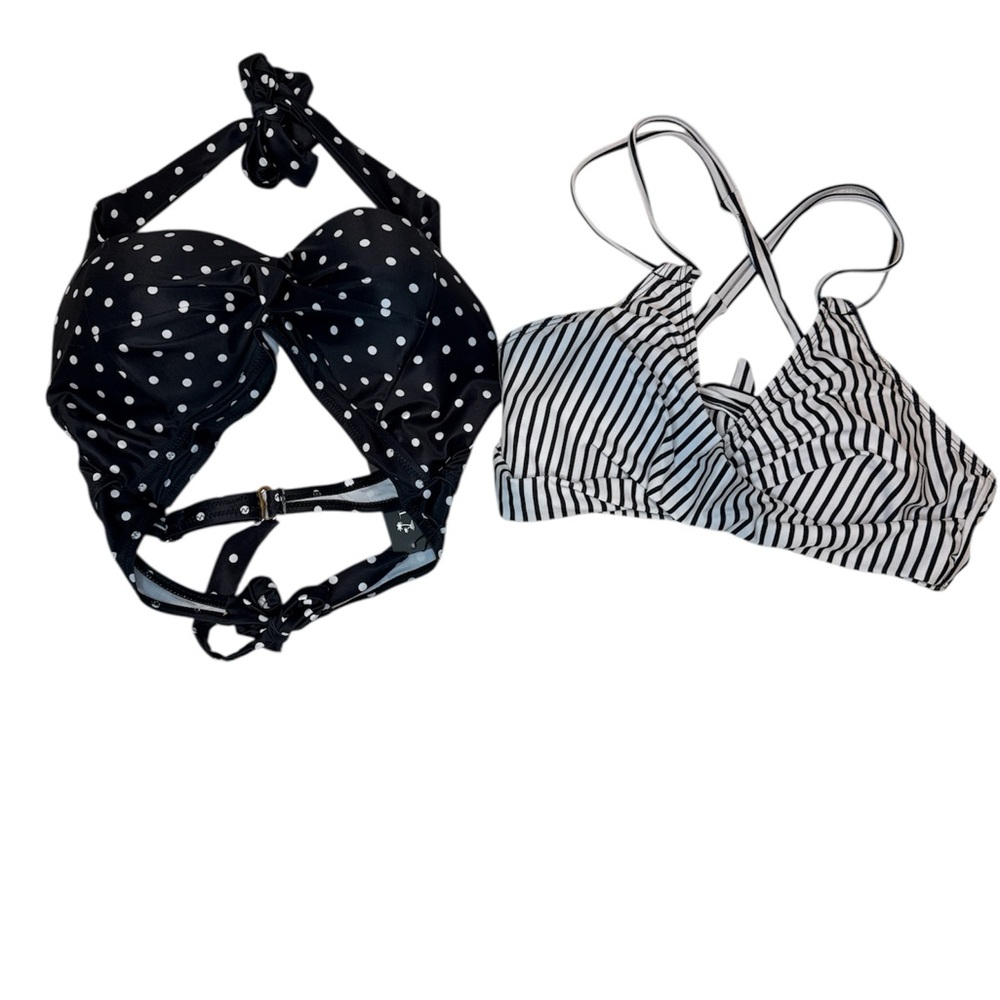 Polka Dot and Striped Women's Bikini Tops